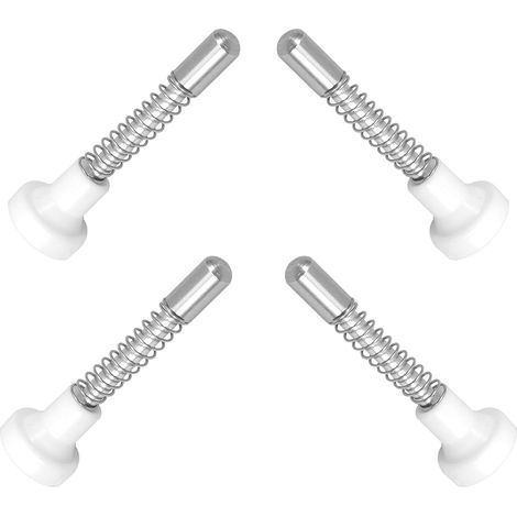 Lot de 4 Loquets à Ressort en Fer Tête en Plastique Blanc 50mm pour Lit Bébé, Goupilles de Verrouillage Robustes, Accessoires de Réparation (1/5)