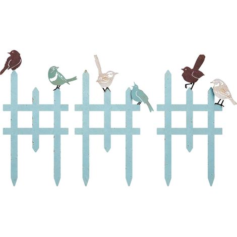 Lot de 3 petites clôtures de jardin avec 6 oiseaux décoratifs en métal, décoration de cour, clôture de pelouse, bordures de jardin, chemins, parterres de fleurs, cour, clôtures extérieures (1/5)
