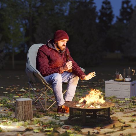 Silla plegable, silla de camping plegable con bolsillo lateral, bolsa de transporte acolchada, silla plegable para exteriores, capacidad de carga de hasta 120 kg, silla de pesca robusta y ligera, sill