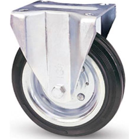 TRADE SHOP - Ruota Avo Con Rivestimento In Gomma Piastra Flangia In Acciaio Per Carrelli Prof -    -250 mm   -