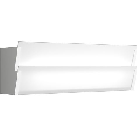 Applique Moderna Roof Metallo Bianco Diffusore Vetro Extrachiaro 2 Luci E27 (1/3)