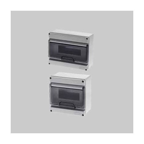 Centralino da parete c/portello ip65 12 mod. 250x202x90 mm - grigio