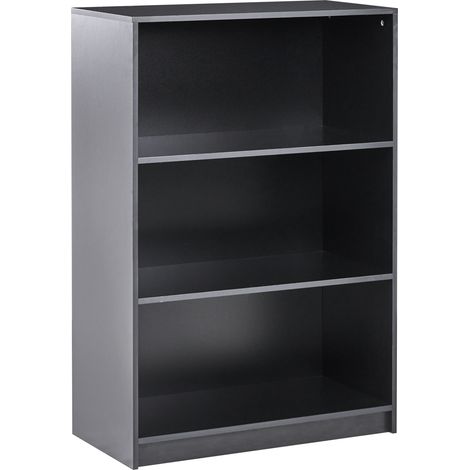 Estantería de 3 niveles librería estilo minimalista aglomerado 80 x 40 cm negro Zehna