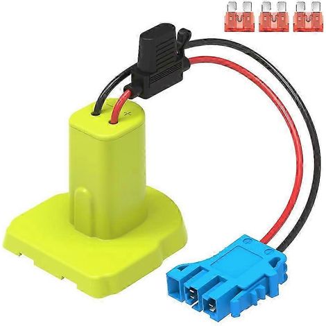Adaptateur de batterie pour voitures jouets électriques compatible avec les batteries Ryobi 18, avec connecteur de faisceau de câbles, convertisseur de batterie et trois fusibles de 40 A. (1/5)