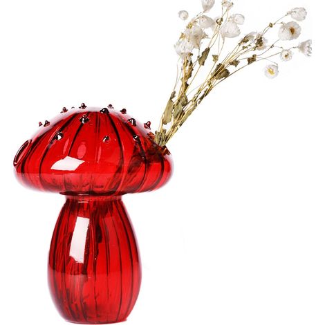 1 pot de fleurs pour plantes, vase en verre rouge, mini pot de fleurs hydroponique, adapté à la décoration de bureau (1/5)