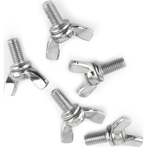 Lot de 5 écrous à oreilles en acier inoxydable 304, fixations filetées pour machines (M5 x 10 mm) (1/5)