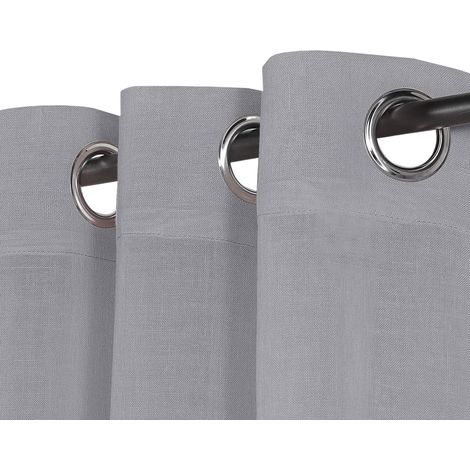 Rideaux en lin, rideaux semi-transparents, rideaux d'intimité, rideaux de chambre/salon - 52 x 84 pouces - Gris, paquet de 2