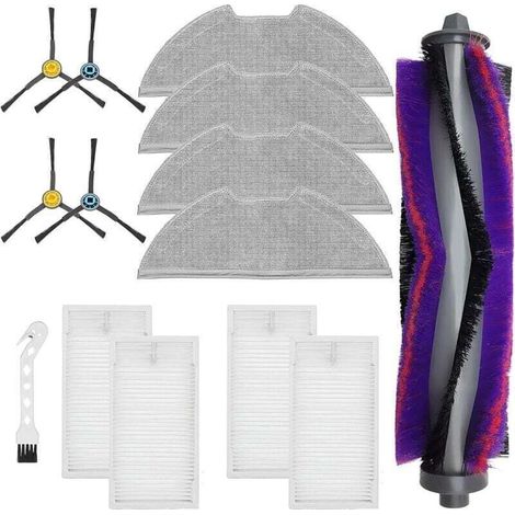 KimSin Zubehör für Eureka E10S NERE10s, für Midea M9, für Obode A8 A8 Plus Saugroboter-Ersatzteile: Rotationsbürste + 4 Filter + 4 Reinigungstücher + 4 Seitenbürsten