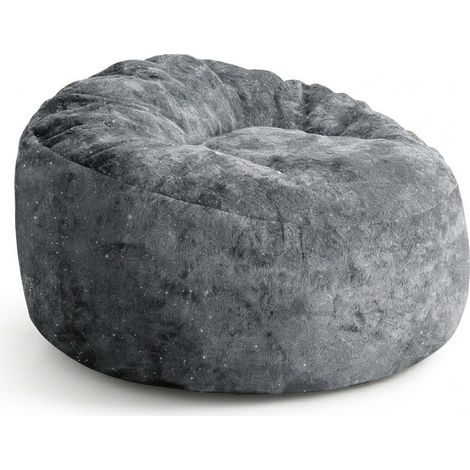 Sitzsack Sessel mit hoher Rückenlehne, umhüllender Halt, breite Sitzfläche, Flanell, Grau (1/5)