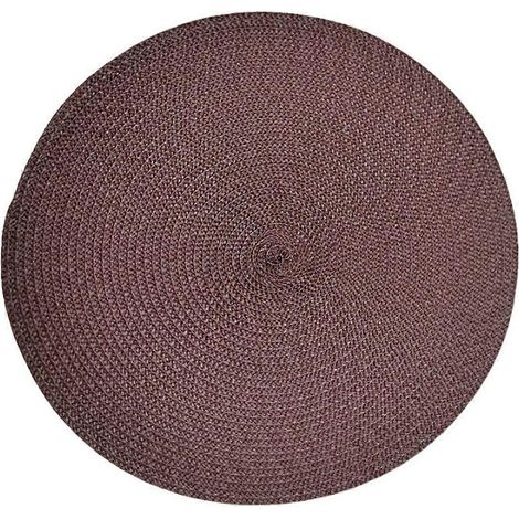 Sets de table ronds tressés en fil de coton résistant à la chaleur, tissés, écologiques, lot de 2, marron (1/5)
