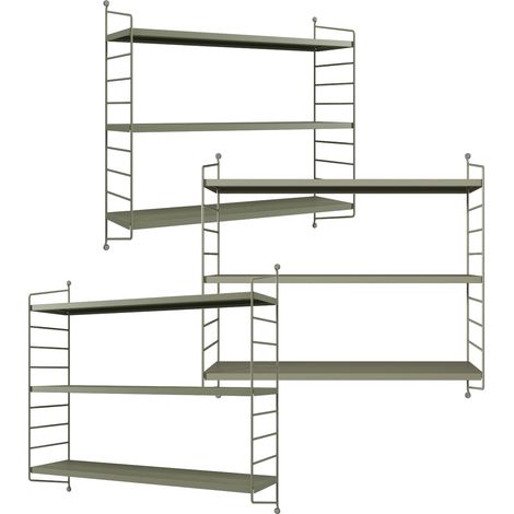Lot de 3 étagères murales Strängnäs acier 50 x 60 x 15 cm camel (1/5)