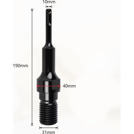 SDS-PLUS-Adapter für 1 1/4"-UNC-Diamantkernbohrer, 19 cm Kernbohradapter (1/4)