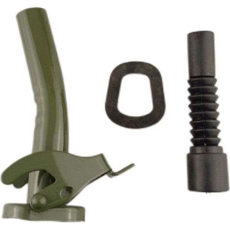 Benzinzapfpistole aus Metall, langer, flexibler Auslauf für das Flüssigkeitskontrollsystem, pumpenkompatible Benzindüse, Tankfülldüse, robust und präzise. (1/4)