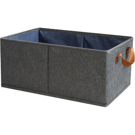 Stoffaufbewahrungsbox, 2er-Set, faltbarer Aufbewahrungskorb, 47 x 28 x 20 cm, Kleiderbox mit Griff, Aufbewahrungswürfel für Kleiderschrank, Ankleidezimmer oder Spielzeug (1/5)