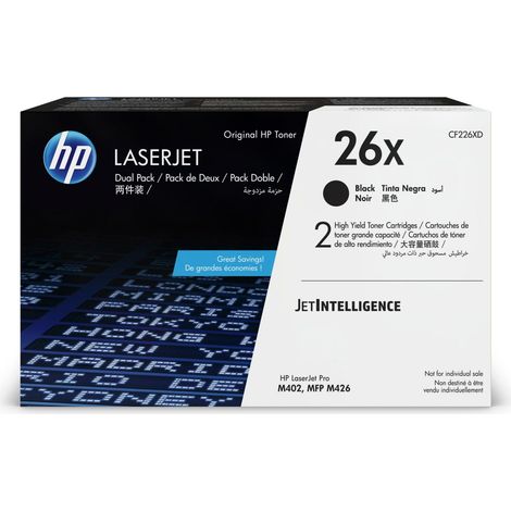 Cartucce Toner Originali HP 26X Nero ad Alta Capacit� (2-Pack) per Stampanti LaserJet (1/4)