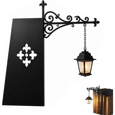 Serre-livres en métal - Lampe de bibliothèque - Lanterne de bibliothèque - Éclairage décoratif pour étagère - Lampe de lecture pour bibliothèque - Veilleuse LED - Ton chaud - Convient aux coins lectur (1/5)