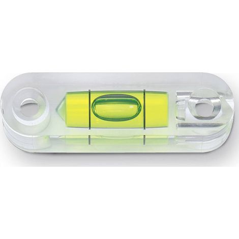 Fiole longitudinale 55 mm – Bloc de verre acrylique incassable – 2 repères circulaires – Niveau à bulle pour précision – BMI (1/4)