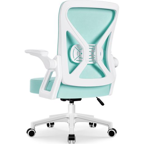 Chaise Bureau Ergonomique, Fauteuil de Bureau avec Accoudoirs Relevables, Soutien Lombaire Réglable, Chaise de Bureau Pivotante Réglable en Hauteur, Office Chair en Maille avec Fonction Bascule Jusqu' (1/5)