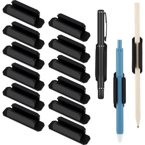 Lot de 12 porte-stylos autocollants en silicone. pour bureau ou mur. (1/5)