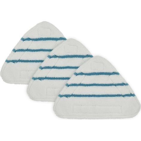 Lot de 3 lingettes de rechange triangulaires lavables en microfibre pour balai vapeur. (1/5)