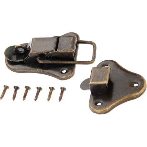 jeu de fermoirs en bronze antique avec vis pour bijoux, tiroirs (1/5)