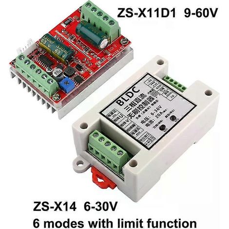 BLDC Dreiphasen-Gleichstrom-Bürstenlosmotor-Controller DC 6-60V 400W PWM Hall-Motor-Steuerplatine mit Vorwärts-/Rückwärts-/Bremsfunktion (1/4)