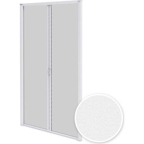 Moustiquaire Baie Vitrée Double Porte - L240 x H230 cm - Alu Blanc - Recoupable