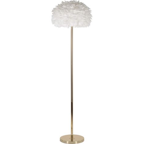 Lampada da terra in metallo con paralume decorativo Feathers Slim - Bianco (1/5)