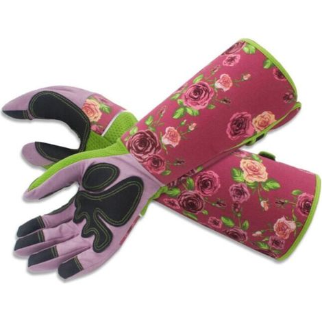 Gants Jardinage Femme Cuir,Anti-Piqûre avec Manche Longue, Gants d'élagage anti-crevaison anti-crevaison anti-coupure rose (1/4)