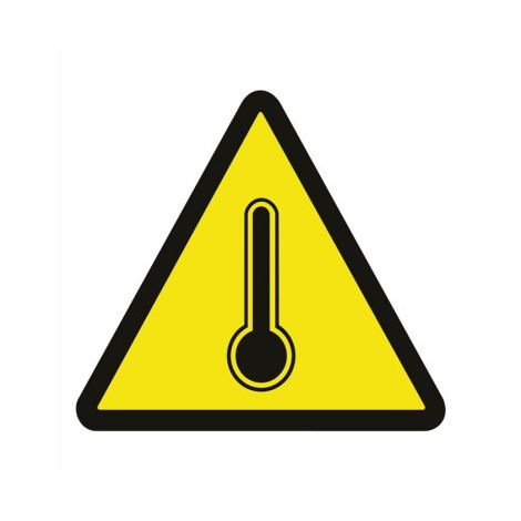 Señal de advertencia Peligro alta temperatura                                                   Adhesivo       105X105 mm (1/2)