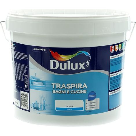 Dulux Pittura per Interni Traspirante per Forte Umidità e Vapore, Buon Profumo, Ottimo per Cucina e Bagno, 10 Litri, Bianco, 10L (1/5)