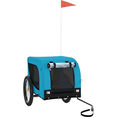 Remorque de vélo pour animaux de compagnie bleu et noir CFW73775 (1/5)