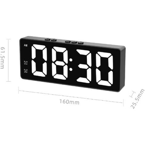 Sveglia digitale con funzione snooze, orologio da tavolo display grande, ideale per bambini, casa, ufficio, decorazione (Arcobaleno bianco) (1/4)