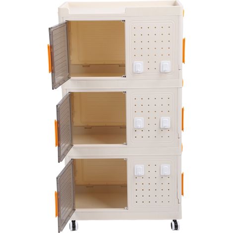 Boîte de rangement empilable, pliable et transparente, en PP, à trois couches, idéale pour les étudiants, les goûters, les livres, etc. (1/5)