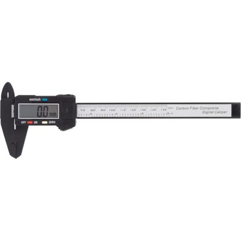Toolland Digitaler Messschieber 150 mm mit großem LCD Display, leichtes Messwerkzeug aus PVC für Innen Außen und Tiefenmessung, digitale Messung mit Batterie (1/5)