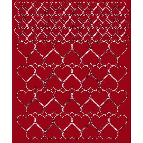 Adesivo a forma di cuore per casco da bici, 116 pezzi, rosso scuro lucido