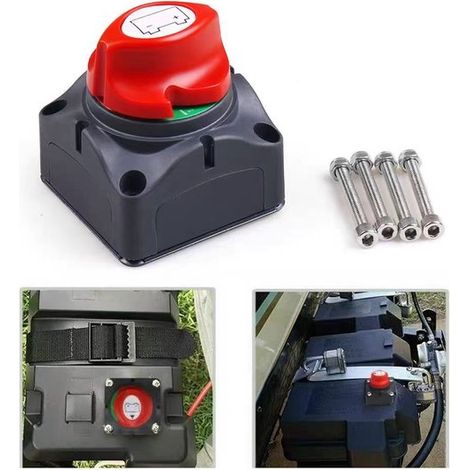 Interruptor de batería - Interruptor de batería - Interruptor principal - 12/24V - Rojo - Interruptor de alimentación principal (1/4)