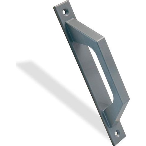 Poignée de porte coulissante - plaque rectangulaire - alliage d'aluminium - convient aux portes coulissantes ou aux portes de passage (gris) (1/5)
