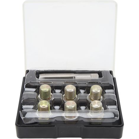 Kit de réparation de filetage de bouchon de vidange d'huile, outil de refiletage de vis à casserole M13 X 1.5mm 13 pièces