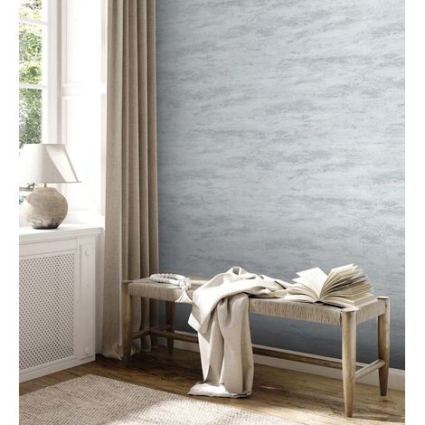 Papier peint gris imitation pierre Tapisserie effet métallique brillant Papier peint chic aspect béton idéal pour couloir (1/4)