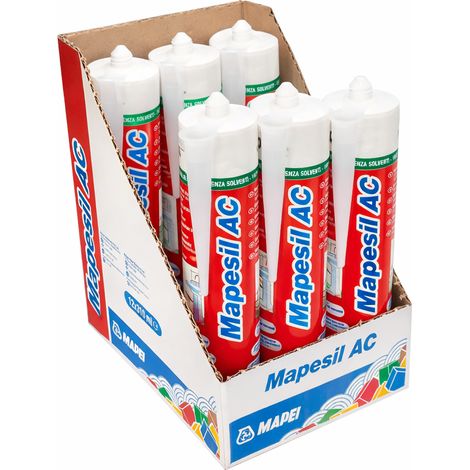 Mapei mapesil ac silicone acetico elastico resistente alla muffa 310 ml 6 pezzi colore- avio - 167 - confezione 1