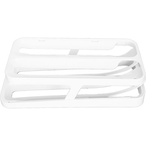 Boîte à œufs réfrigérateur distributeur roulant 2 étages 2 rangées accès facile compatible lave-vaisselle rangement œufs blanc (1/5)