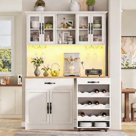 Buffet coloris blanc en MDF 140 x 38 x 180 cm (1/5)