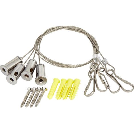 Milano Ceiling Mounted Recessed Rainfall Shower Head Wire Hanging Installation Kit (1/3)