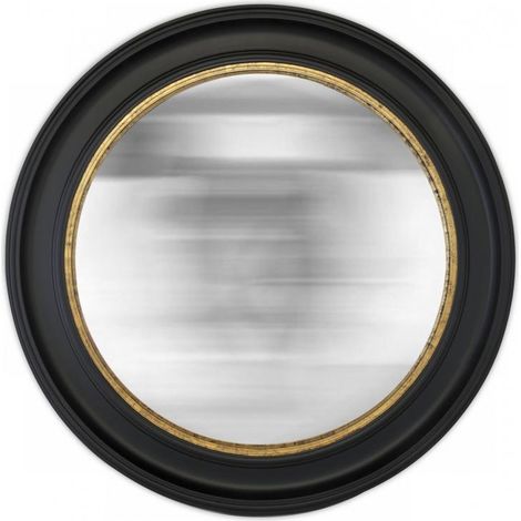 Miroir rond convexe noir 100x100cm (1/3)