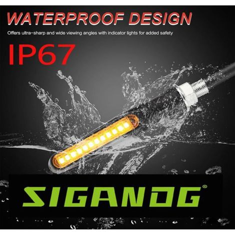 Lot de 4 mini-clignotants LED pour motos homologuées E, 12 V CC, IP67, et clignotants à flux pour scooters et véhicules (1/4)