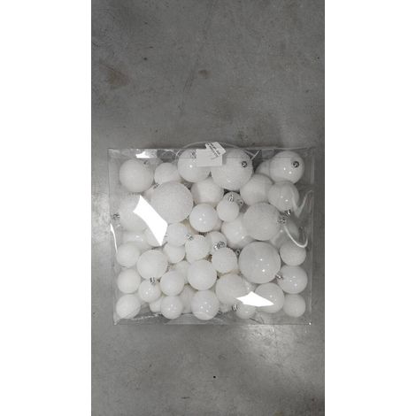 Set di 100 palline di natale in plastica bianche assortite - Feeric lights & christmas (1/5)