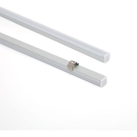 Perfil Aluminio Superficie 2m para Tira LED hasta 6 mm Aluminio 2 m Blanco traslúcido (1/5)