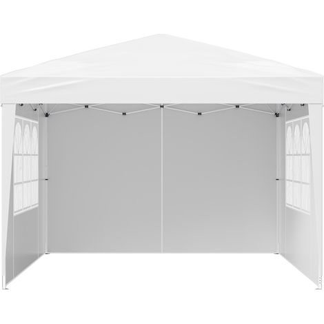 Mophorn Carpa Plegable Instantánea de 2,95 x 2,95 x 2,63 m, Estructura Portátil con Paredes Laterales y Ventanas para Ventilación, 3 Niveles de Altura Ajustable para Uso en Jardín, Patio o Exterior