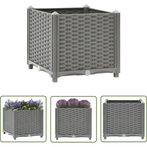 The Living Store Lit surélevé 40x40x38 cm Polypropylène - Jardin - Pots De Fleurs - Bacs À Fleurs - Décoration Extérieure - Plante (1/5)